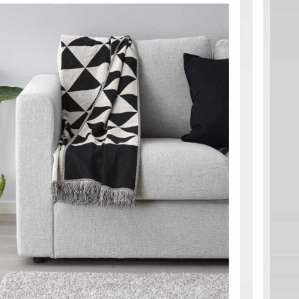 Ikea Johanne Fringe Blanket Throw